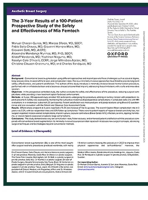 Aesthetic Surgery Journalに掲載されたMia Femtechの3年追跡研究