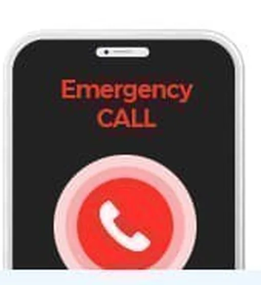 Emergency CALL画面が表示されたスマートフォン