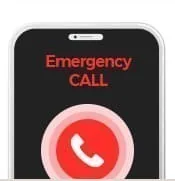 Emergency CALL画面が表示されたスマートフォン