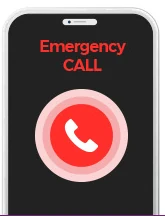 Emergency CALL画面が表示されたスマートフォン